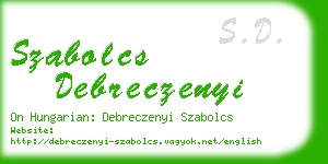 szabolcs debreczenyi business card